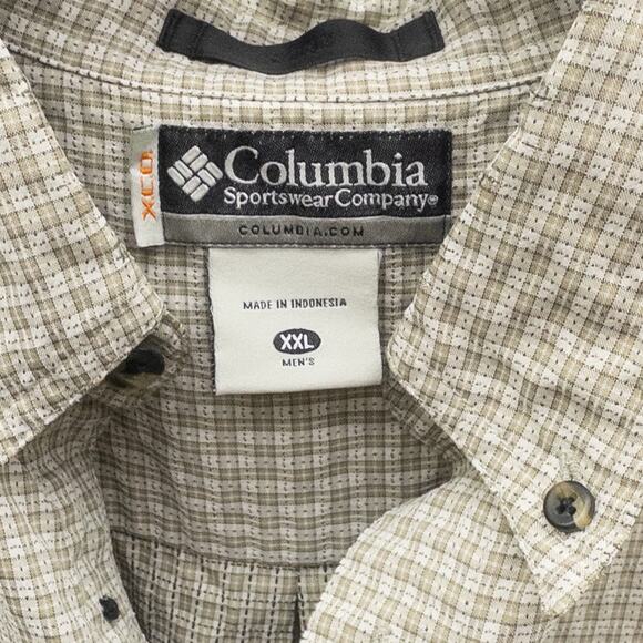 Columbia Men’s XCO Button Down Long Sleeve Shirt XXL Tan Plaid - Picture 3 of 3